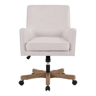 Home Decorators Collection Cosgrove Biscuit Beige Upholstered Office Chair with Arms and Adjustab... | The Home Depot