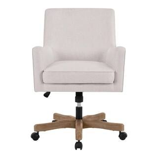 Home Decorators Collection Cosgrove Biscuit Beige Upholstered Office Chair with Arms and Adjustab... | The Home Depot