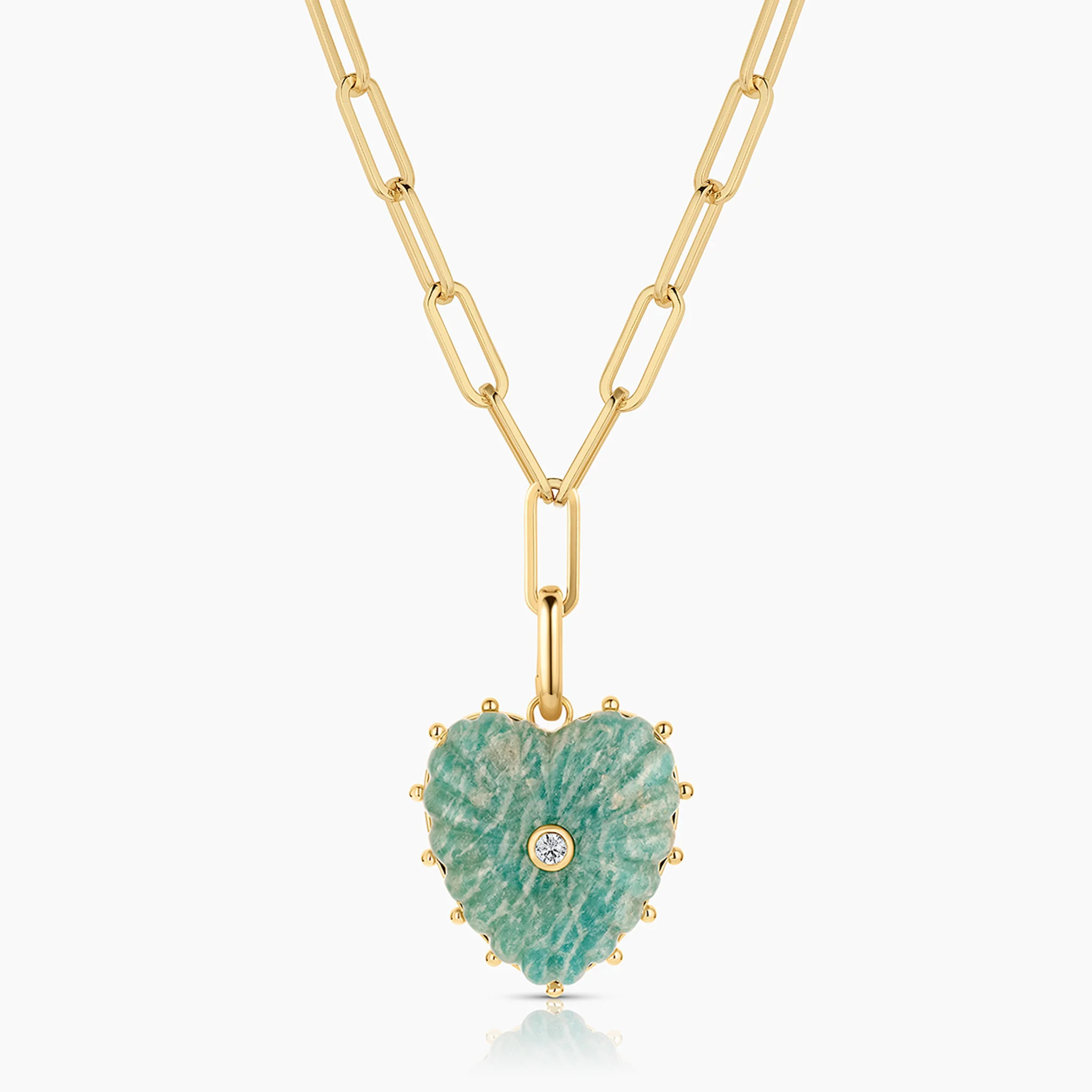 Malene Amazonite Heart Clip Necklace | Thatch