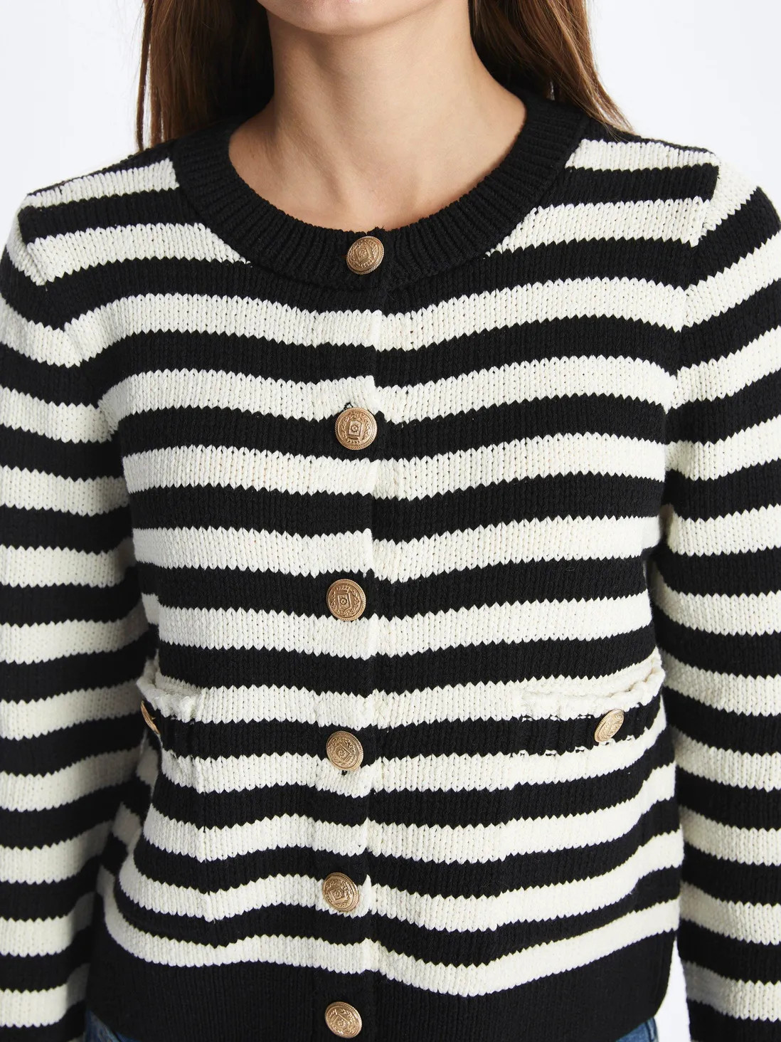 Elegant Button-Up Striped Knitted Cardigan & Jumper | Debenhams UK
