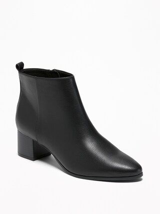 Faux-Leather Ankle Boots for Women | Old Navy US