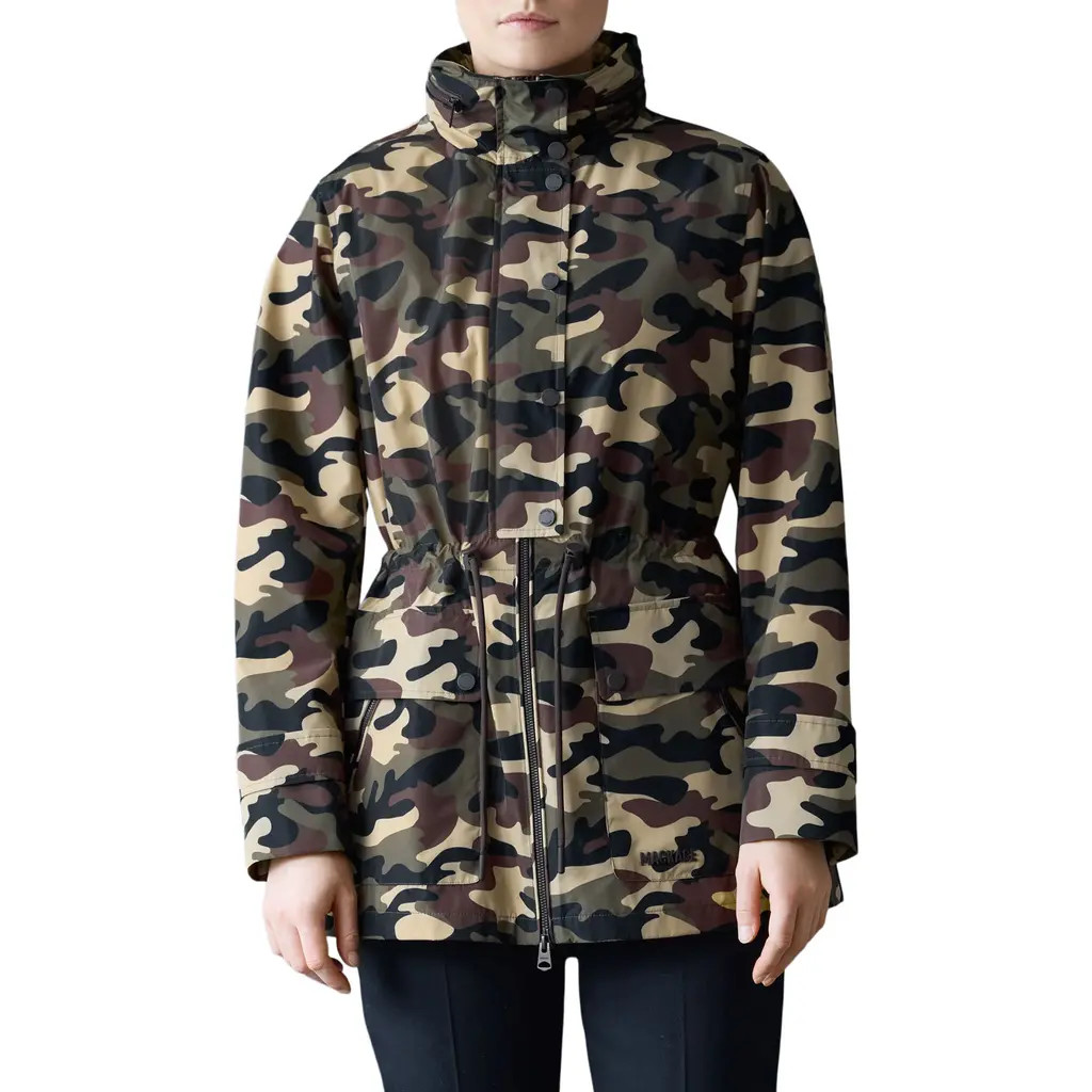 Mackage Keryn Hooded Rain Jacket in Camouflage Print at Nordstrom, Size Large | Nordstrom