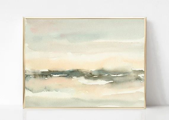Neutral Peach Gray Print Minimal Abstract Landscape instant Download DIY Printable Wall Art Digit... | Etsy (US)