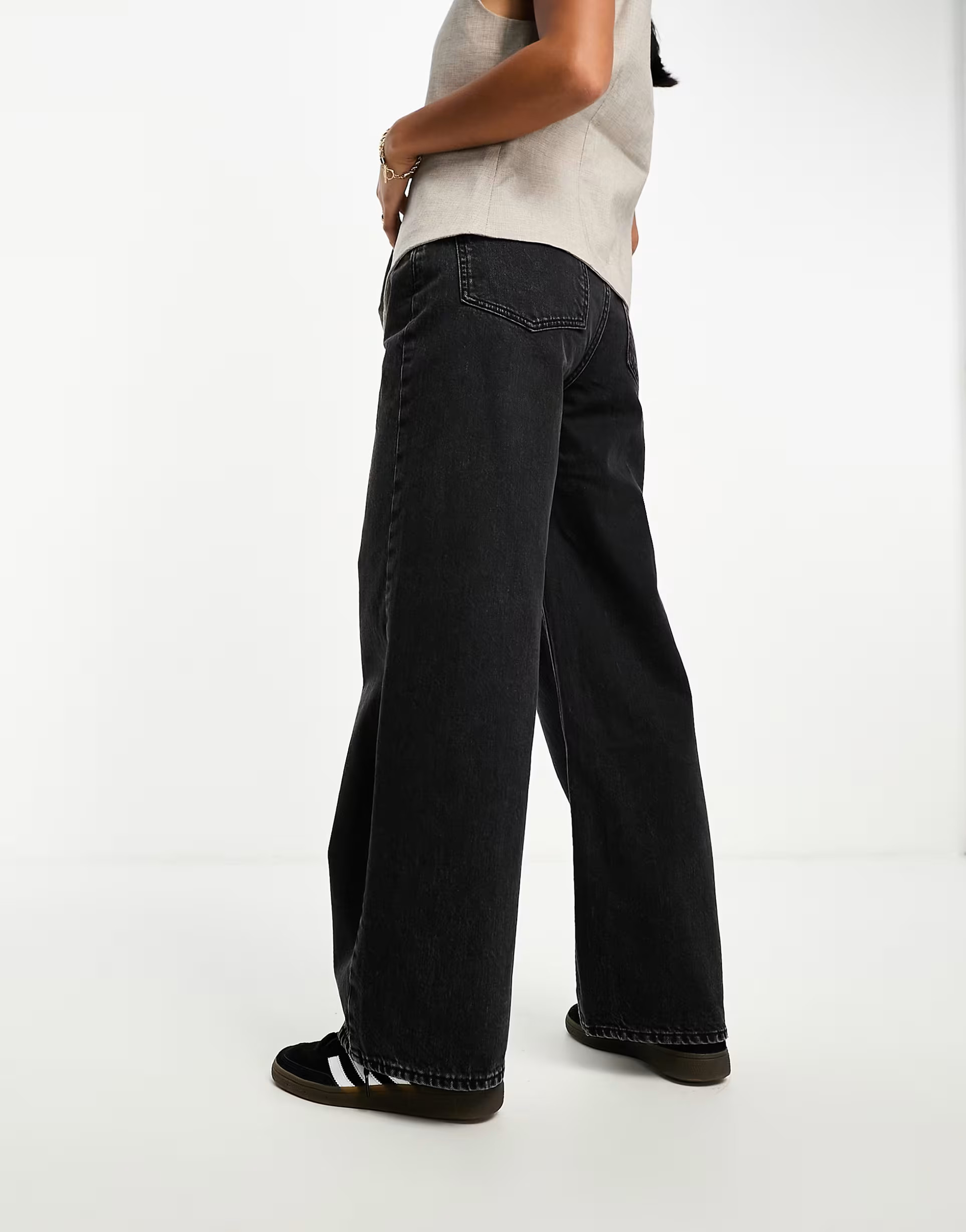 ASOS DESIGN Petite dad jeans in washed black | ASOS (Global)