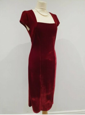 M&amp;S Vintage 1950s Style Red Velvet Christmas Party Dress Size 18 BNWOT  | eBay | eBay US
