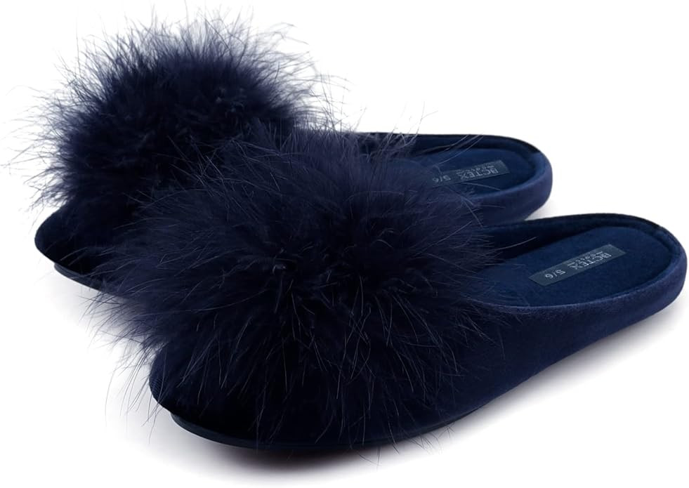 BCTEX COLL Women's Cozy Velvet Memory Foam House Slipper, Ladies Fuzzy Bedroom Slipper Non-slip S... | Amazon (US)