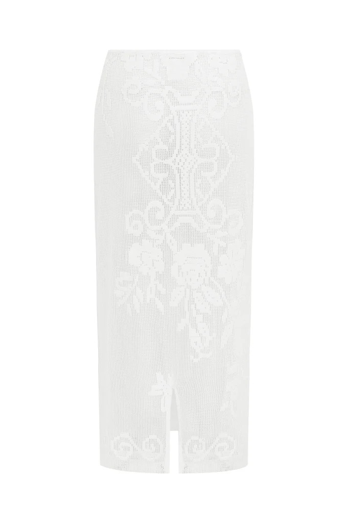 Saint Midi Skirt | White | With Jean (ANZ)