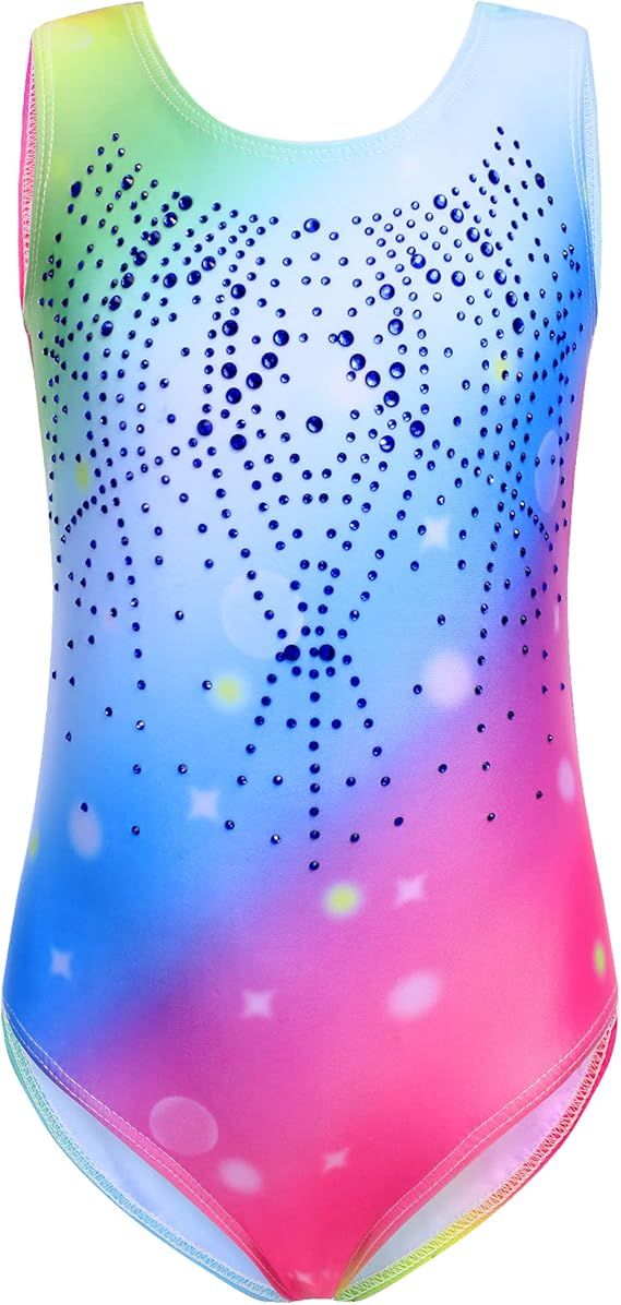 Zaclotre Gymnastics Leotards for Girls with Shorts Rainbow Star Leopard Toddler Kids Sparkly Danc... | Amazon (US)