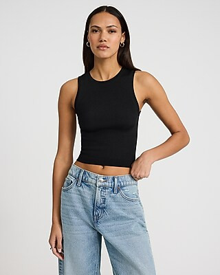 Body Contour Seamless Ribbed High Neck Tank | Express