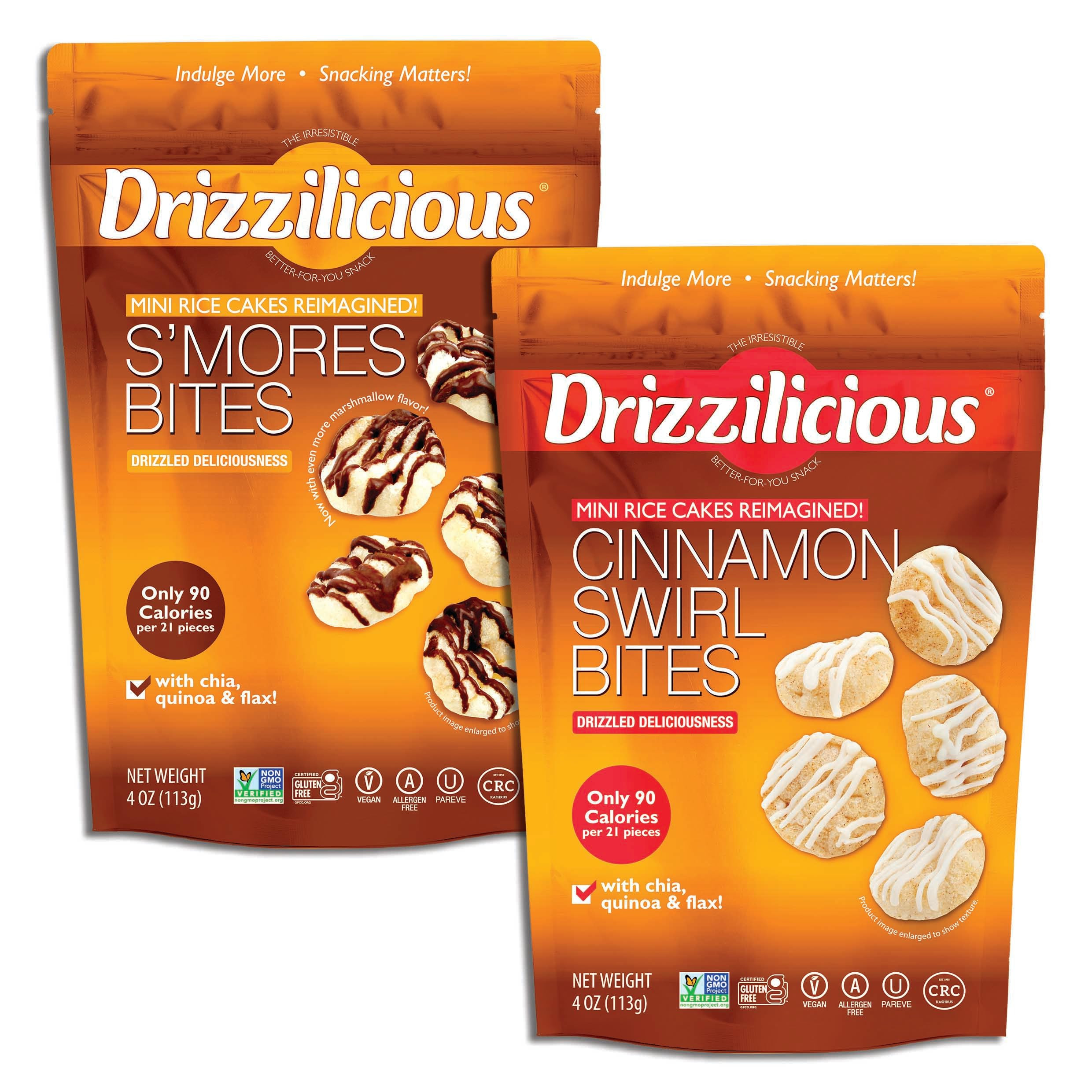 Drizzilicious Mini Rice Cakes - Rice Crisps, Healthy Snack for Adults and Kids, Flavored Rice Cak... | Amazon (US)