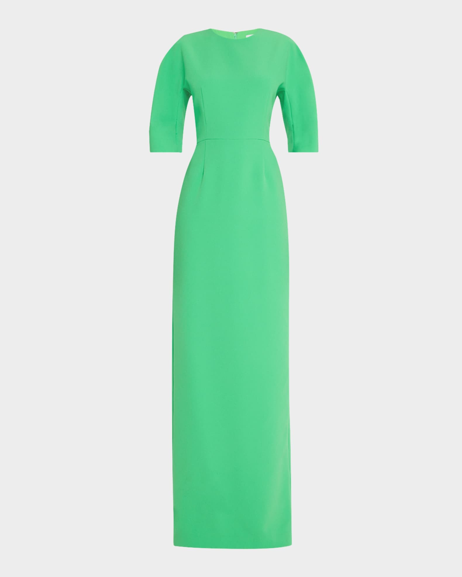 Rickie Freeman for Teri Jon Elbow-Sleeve Crepe Column Gown | Neiman Marcus