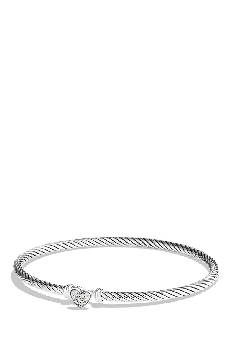 David Yurman 'Cable Collectibles' Diamond Heart Station Bracelet | Nordstrom | Nordstrom