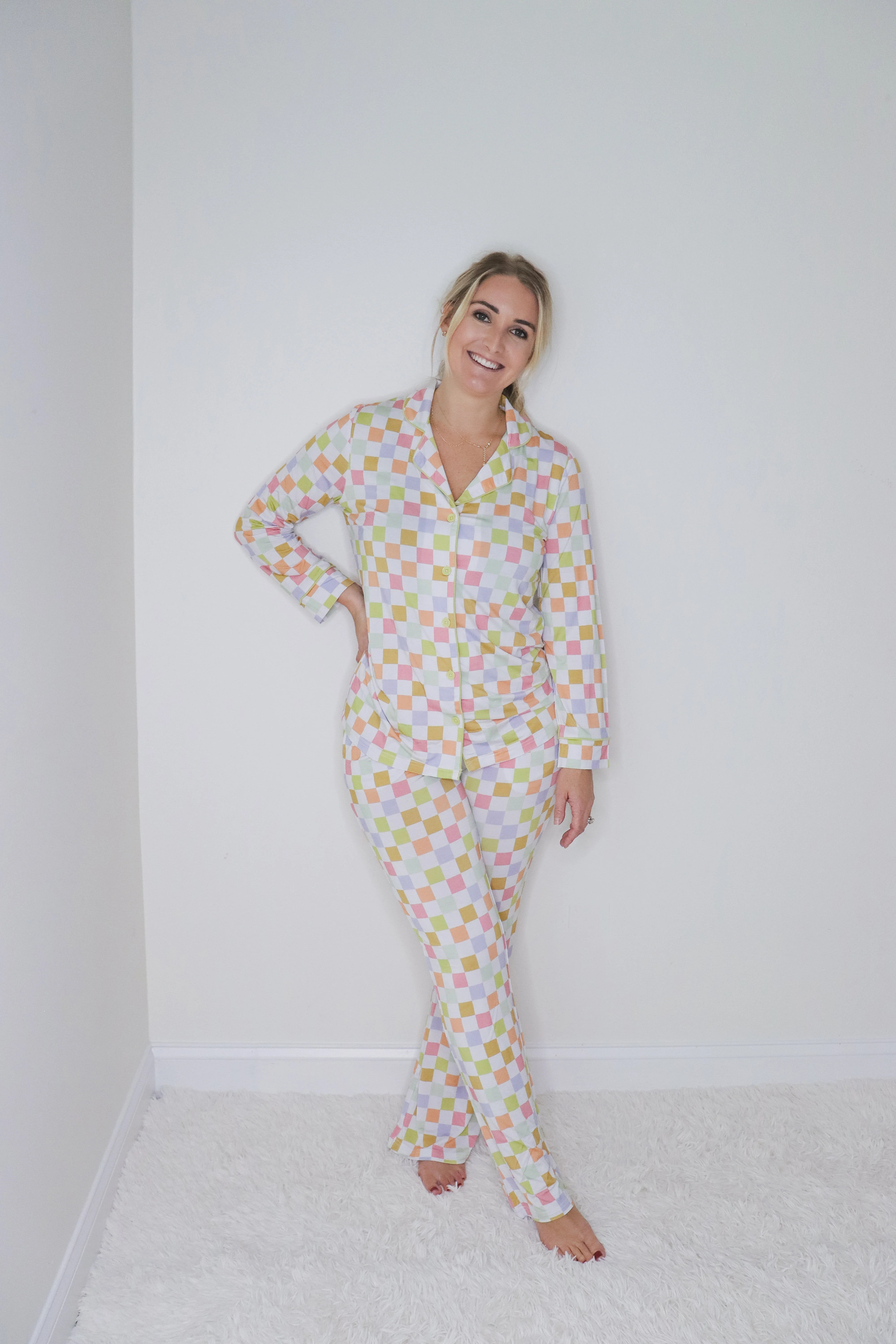 LUCKY CHARM CHECKS WOMEN’S RELAXED FLARE DREAM SET | DREAM BIG LITTLE CO