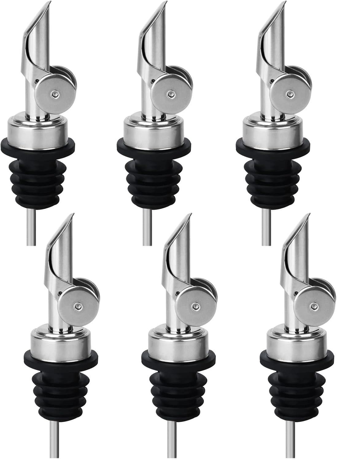 6PCS Liquor Bottle Pourers, Auto Flip Olive Oil Dispenser Spout, Weighted Stainless Steel Alcohol... | Amazon (US)