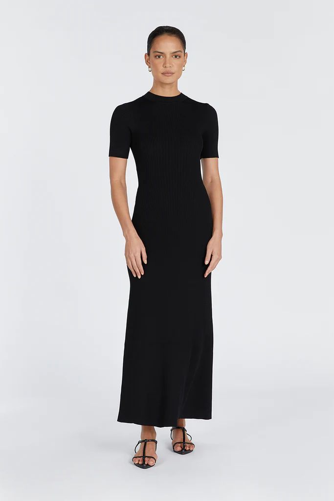 DONNA BLACK SLEEVED MIDI DRESS | DISSH