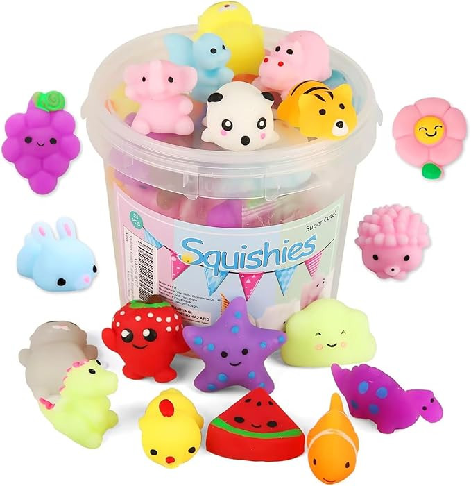 KINGYAO Squishies Squishy Toy 24pcs Party Favors for Kids Mochi Squishy Toy moji Kids Mini Kawaii... | Amazon (US)