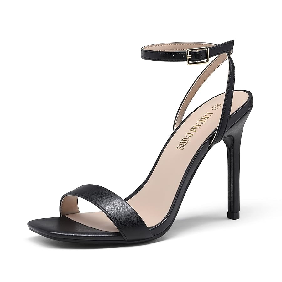 DREAM PAIRS Women’s High Stilettos Open Square Toe Ankle Strap Heels Sexy Comfort Strappy Dress... | Amazon (US)