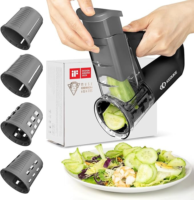 KEOUKE Electric Vegetable Slicer Handheld Cordless Salad Shooter One Touch Easy Control Rotary Gr... | Amazon (US)