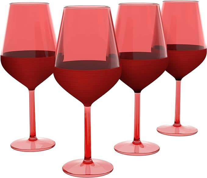 Amazon.com | RAKLE Wine Glasses Set of 4 – Luxury Matte Red Wine Glasses – 16.5Oz Glass Set I... | Amazon (US)
