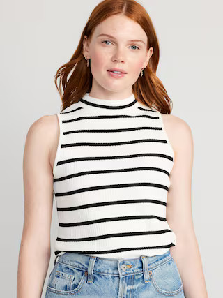 Fitted Sleeveless Mock-Neck Top for Women | Old Navy (US)