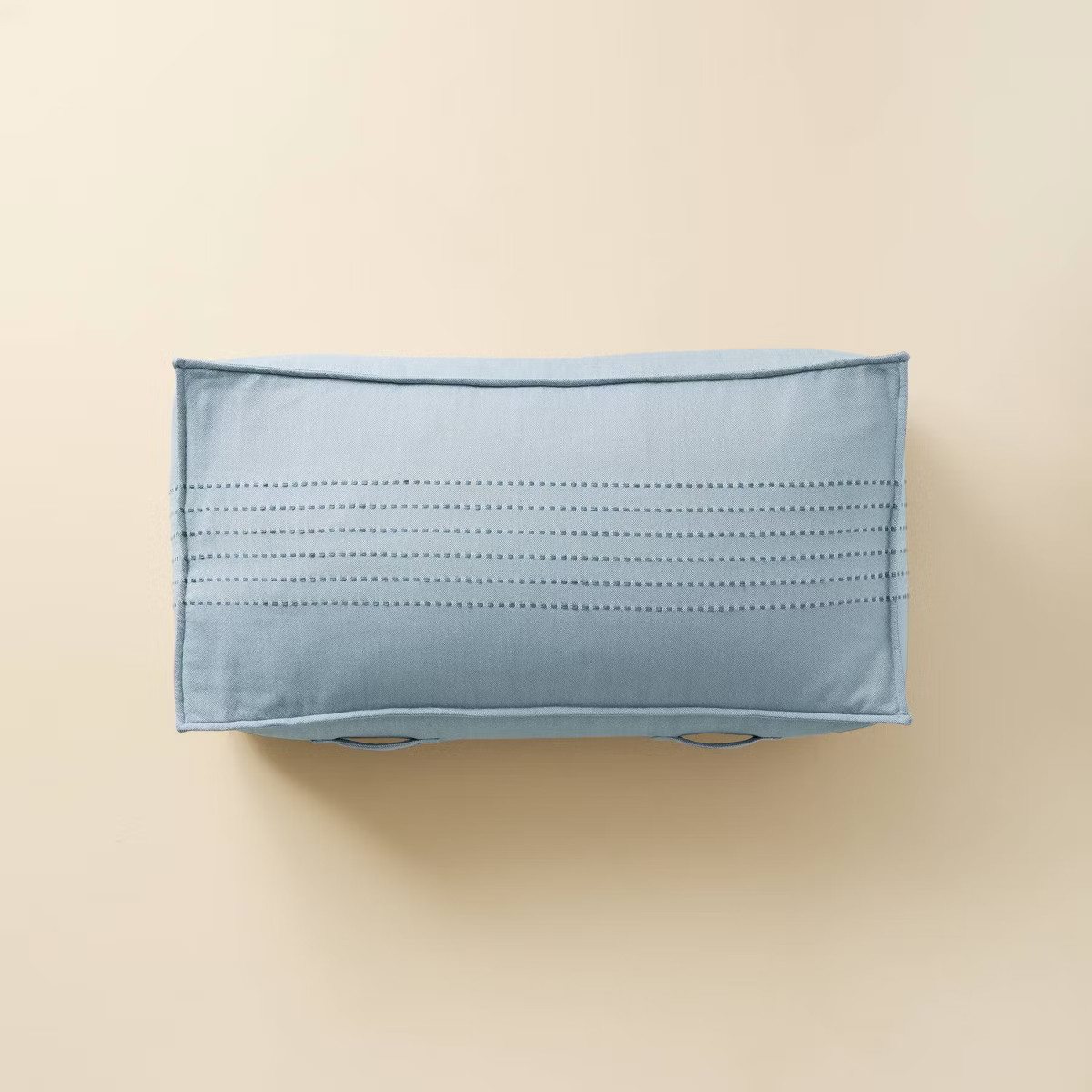 44"x22"x10 Rib Stripe Woven Chambray Outdoor Patio Cushioned Bench  Blue - Hearth & Hand™ with ... | Target