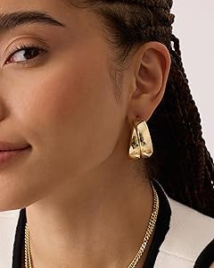 PAVOI 14K Gold Plated Statement Hoop Earrings – Elegant and Stylish Fashion Jewelry for Women | Amazon (US)