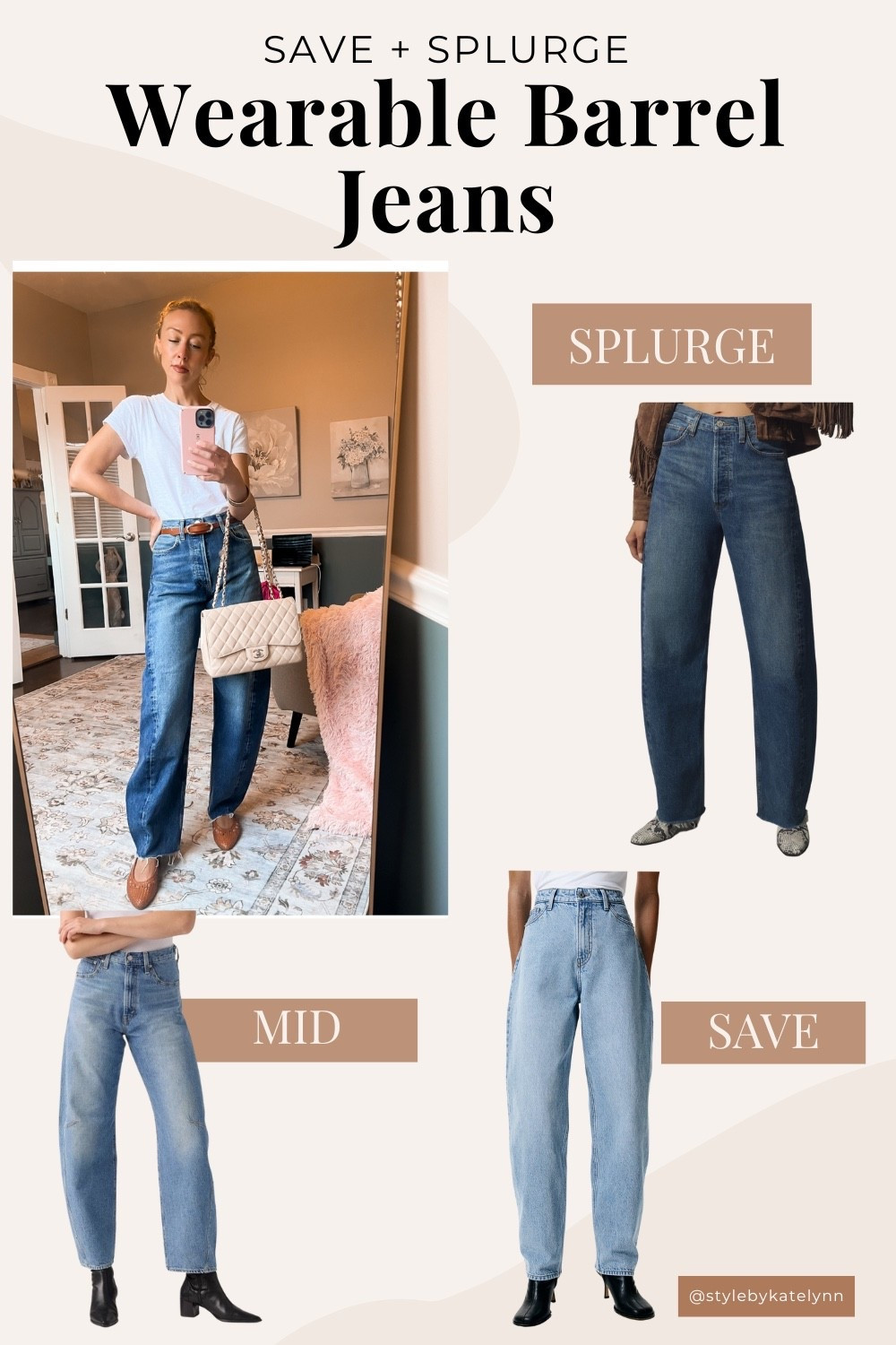 Barrel jeans you’ll actually wear 👖✨ I styled mine with a classic white tee and chic accessories — and found three options at every price point: Save, Mid, and Splurge. Same elevated vibe, just different investment levels. I’m wearing the agolde-size 25  

Tap to shop your perfect pair + the full look. 💫

⸻

#LTKDenim #BarrelJeans #ChicBasics #EverydayElevated #SouthernChicStyle #SaveAndSplurge #LTKStyle #LTKFallStyle


#LTKSeasonal #LTKFindsUnder100 #LTKOver40