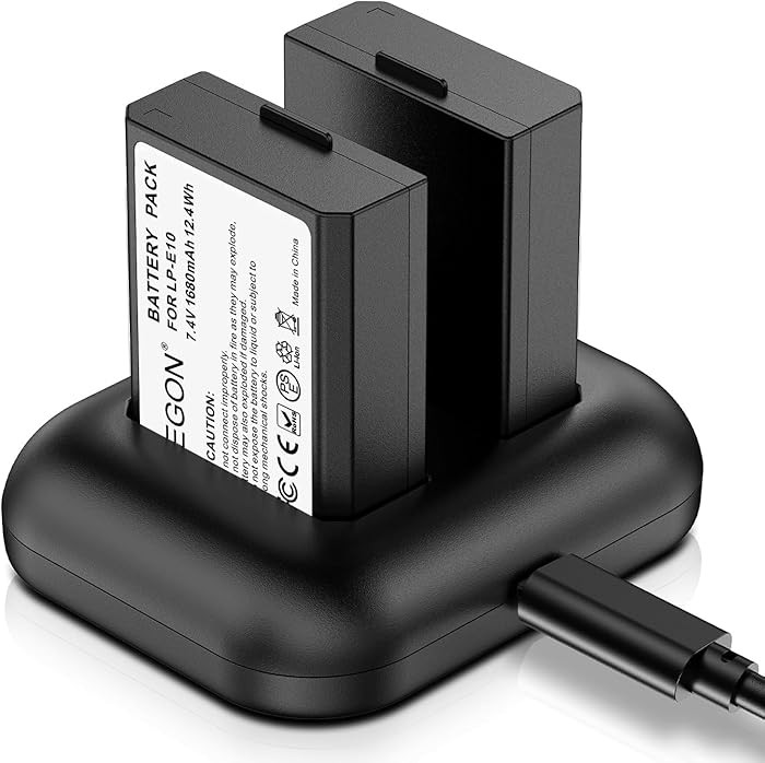 ENEGON LP-E10 Replacement Battery (2-Pack 1680mAH) and Rapid Dual Charger for Canon LP E10 Canon ... | Amazon (US)