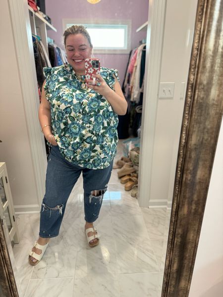 Happy Friday! So glad we made it! My top is older from LOFT, but my jeans are my FAVORITES from Abercrombie. I wear a 36 which is a 22. Linking them up for you 🫶🏼

#LTKstyletip #LTKfindsunder100 #LTKplussize