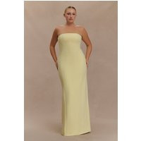 Kalila Strapless Crepe Maxi Dress - Lemon I MESHKI I Size M | MESHKI US