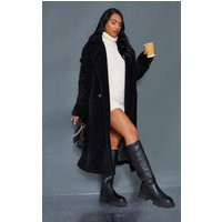 Black Borg Teddy Bear Coat | PrettyLittleThing US