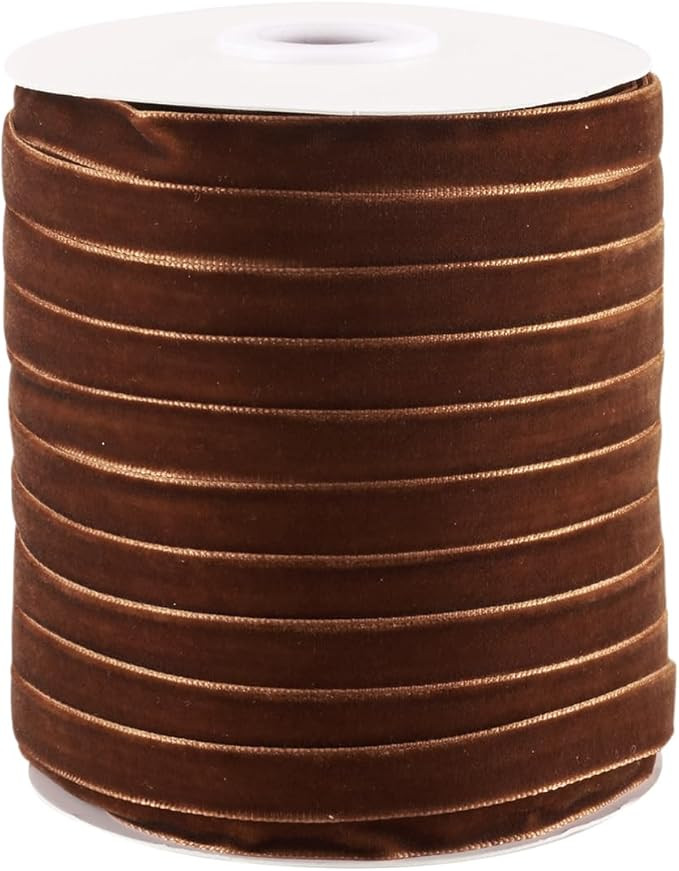 Pandahall 50 Yards Velvet Ribbon 3/8Inch Wide Single Face Velvet Ribbon Roll with Spool for Gift ... | Amazon (US)