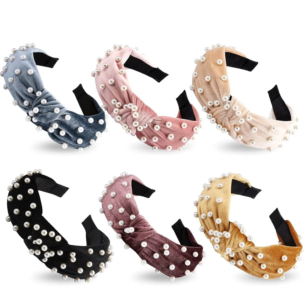 AOPRIE Top Knot Headbands 6 Pack Wide Plain Hair Bands for Women's Hair Fashion Pearl Hair Access... | Amazon (US)