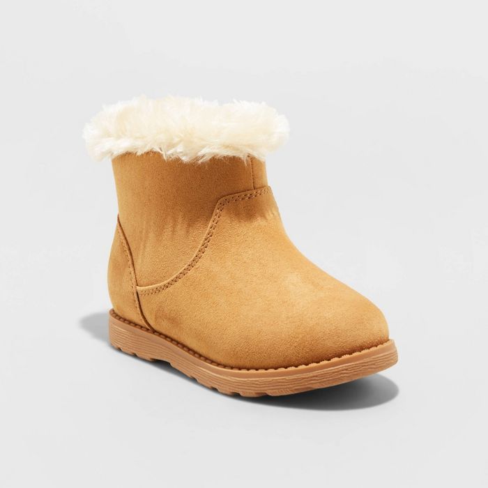 Toddler Girls' Emani Zipper Slip-On Shearling Style Winter Boots - Cat & Jack™ | Target