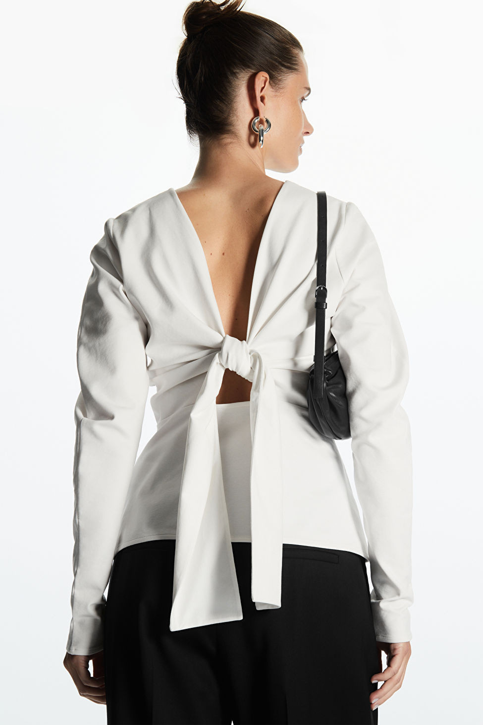 TIE-BACK LONG-SLEEVED TOP - WHITE - COS | COS UK