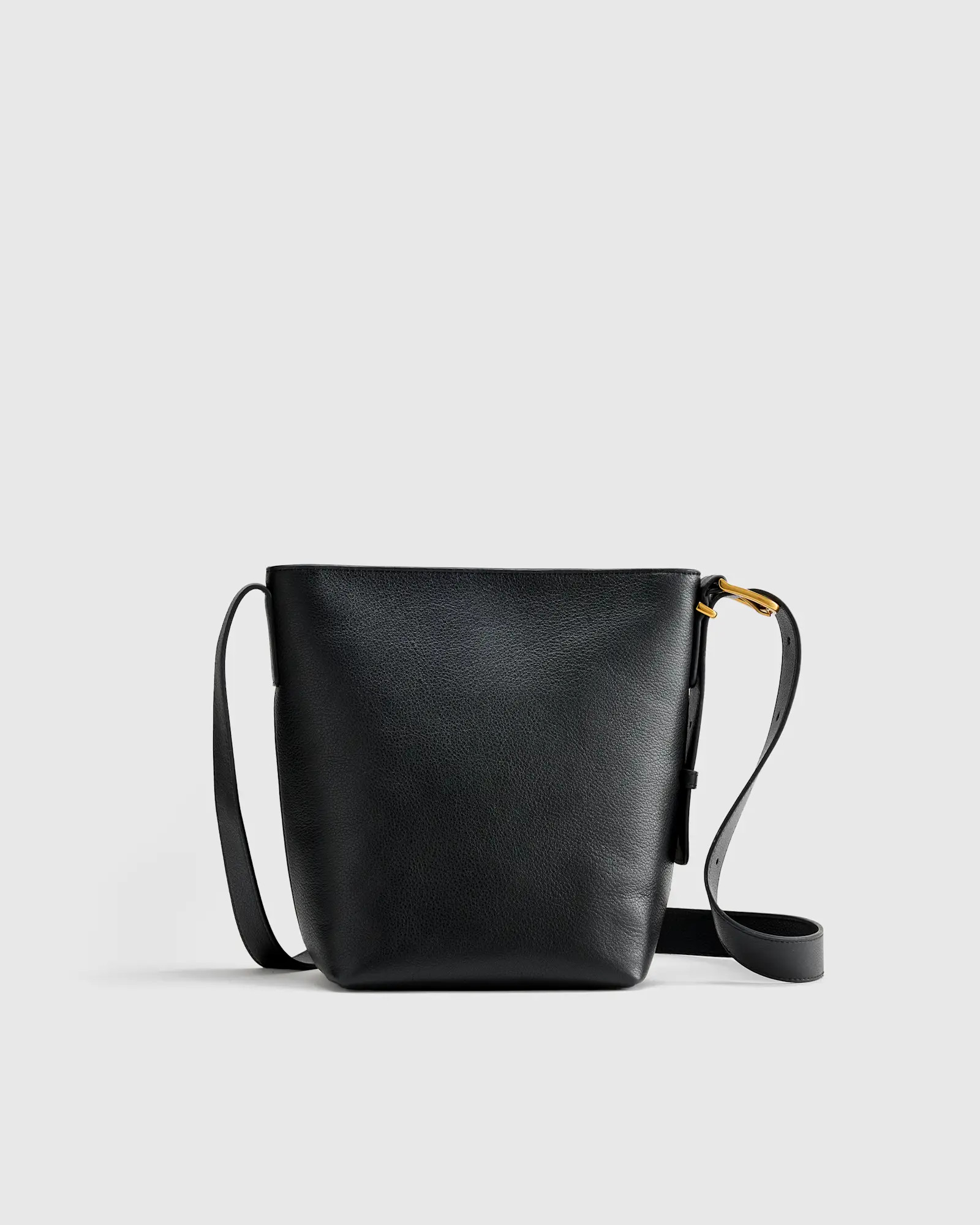 Italian Leather Bucket Crossbody in Black | Quince