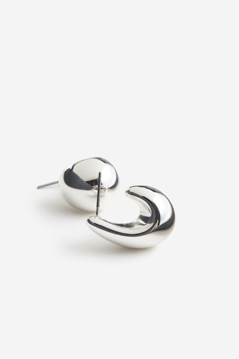 Chunky Dome Earrings - Silver-colored - Ladies | H&M US | H&M (US + CA)