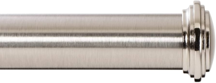 Ivilon Window Curtain Rod Decorative End Cap Design, 1 Inch Rod, 72 to 144 Inch. Brushed Nickel | Amazon (US)