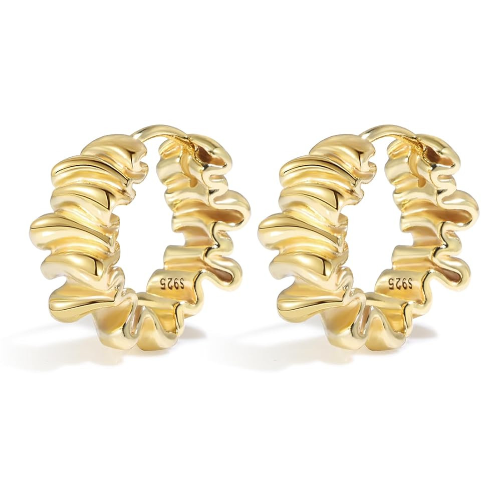 Gold Statement Earrings for Women Trendy, Chunky Gold Earrings Big Shell Wings Textured Dome Earr... | Amazon (CA)