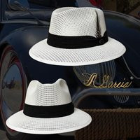 Classic White Viejo Fedora with Black Garcia Signature Hat | Etsy (US)