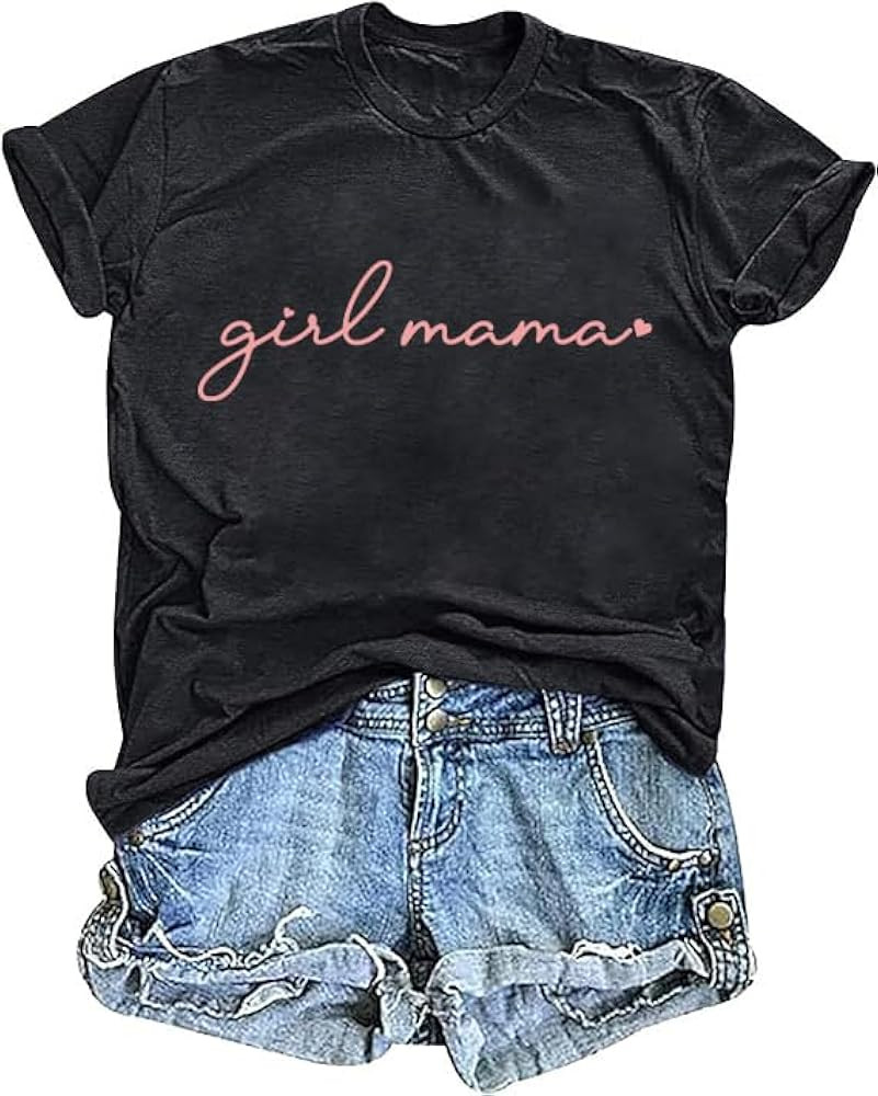Mama Shirts for Women Girl Mom Shirt in My Girl Mom Era Mother Casual Graphic Short Sleeve Tops | Amazon (US)