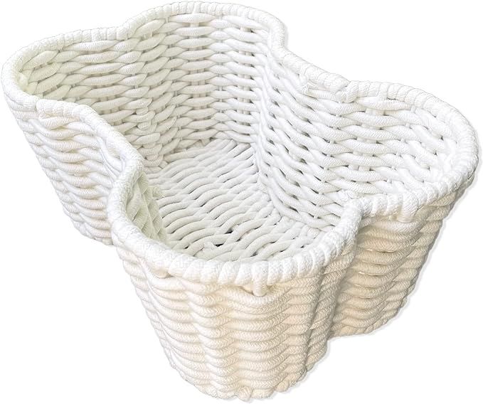 OtterPets Toy Bin for Pets, Bone Shape Basket, Cotton Rope Storage, Handmade, Dog Toy Bin Organiz... | Amazon (US)