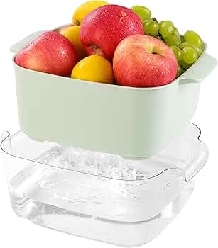 8.2 Quart Kitchen Colanders Bowl Set, Fruit Vegetable Washing Basket, 2 in 1 Food Fruit Strainers... | Amazon (US)