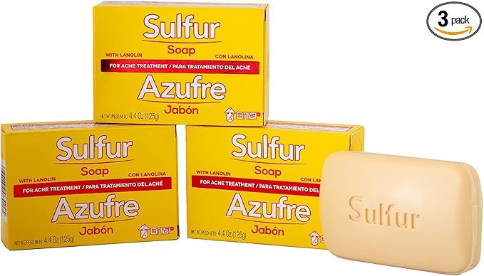 Sulfur Soap, Grisi, Acne Treatment, Cleaner Bar Soap, Helps you Reduce Oil Excess and Acne Pimple... | Amazon (US)