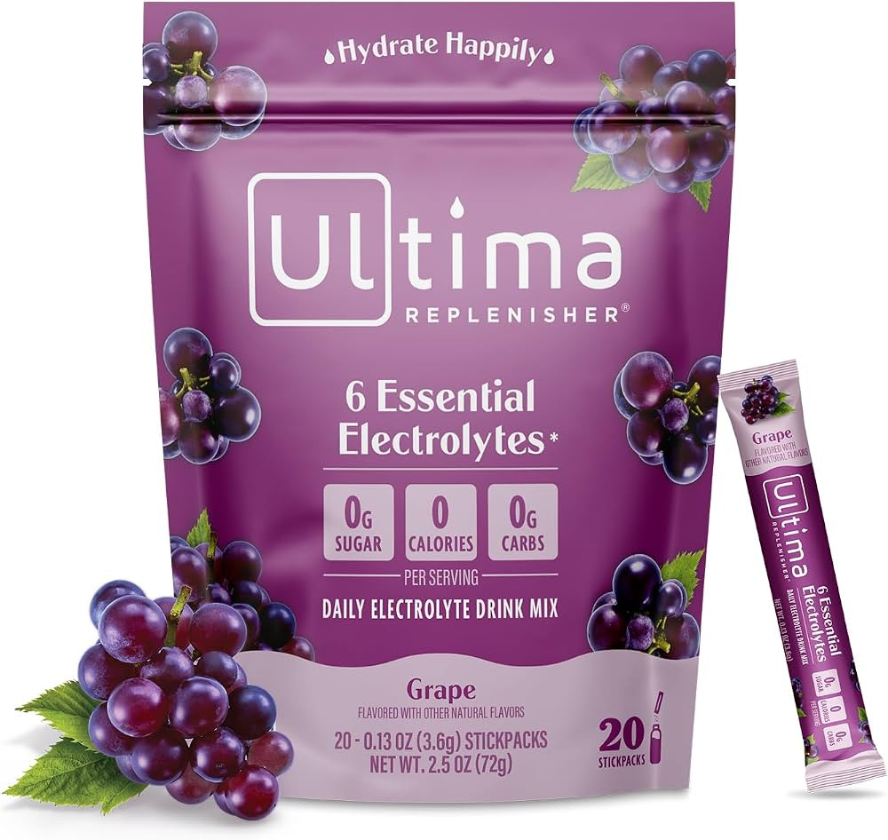 Ultima Replenisher Daily Electrolyte Drink Mix – Grape, 20 Stickpacks – Hydration Packets wit... | Amazon (US)