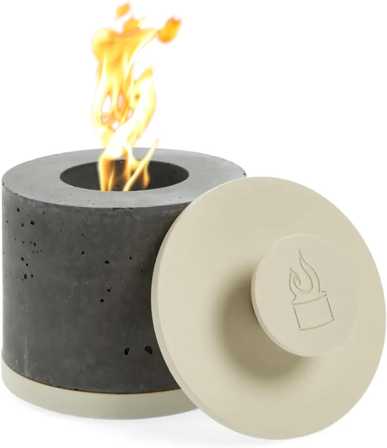 FLIKR Fire Personal Concrete Fireplace – Tabletop Smokeless Fire Pit with Fire Pit Snuffer Lid ... | Amazon (US)