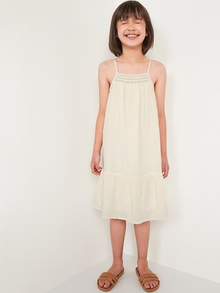 Sleeveless Tiered-Hem Swing Dress for Girls | Old Navy (US)