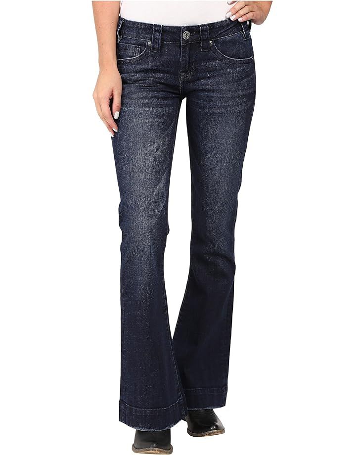 Rock and Roll Cowgirl Trousers Low Rise in Dark Wash W8-8486 | Zappos