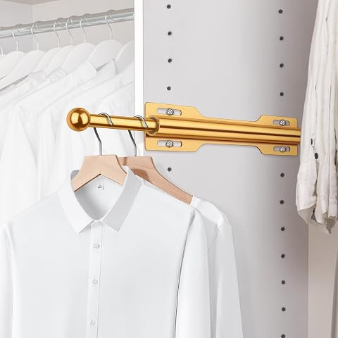 12" Valet Rod Standard for Closet Polished Brass PB Metal | Amazon (US)