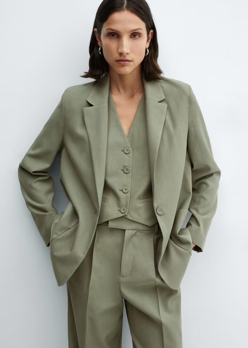 Pockets suit blazer -  Women | Mango USA | MANGO (US)